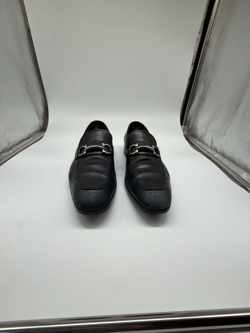 Salvatore Ferragamo Bit Loafers Black Leather